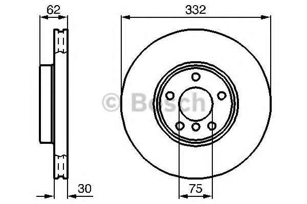 BOSCH диск гальмівний перед. (вентил.) BMW X5 (E53), X3 (E83) (332*30)