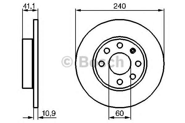 BOSCH OPEL диск гальмівний передній Corsa C 1,0-1,2  00-  (240*10,9)