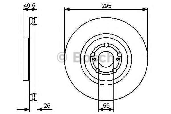 BOSCH TOYOTA гальмівний диск передн.Avensis 03 2.0d,2.4i -