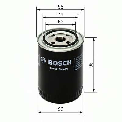 BOSCH ,P3004 H=95mm фільтр масляний SCANIA 7,8-14,2 CASE