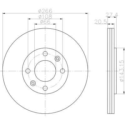 HELLA Citroen диск гальмівний передн. Berlingo 96-02
