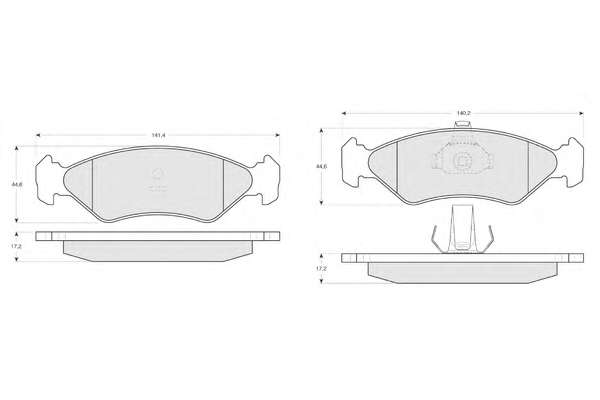 Комплект тормозных колодок, дисковый тормоз