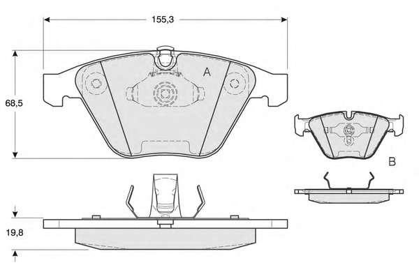 Комплект тормозных колодок, дисковый тормоз