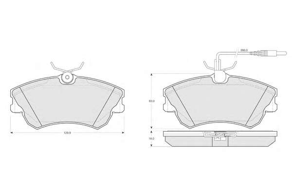 Комплект тормозных колодок, дисковый тормоз