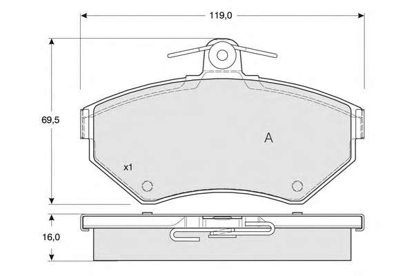 Комплект тормозных колодок, дисковый тормоз