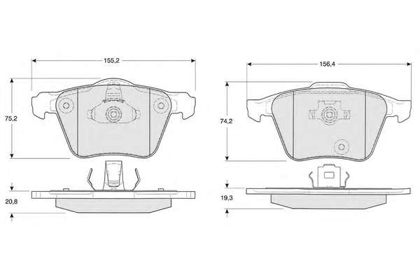 Комплект тормозных колодок, дисковый тормоз
