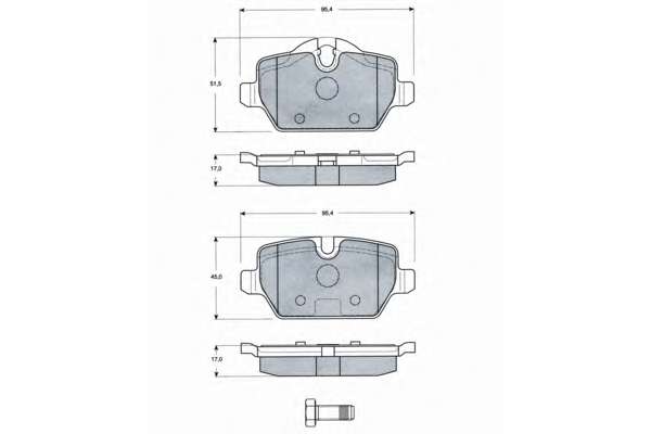 Комплект тормозных колодок, дисковый тормоз