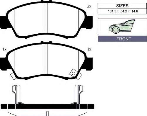 Комплект тормозных колодок, дисковый тормоз