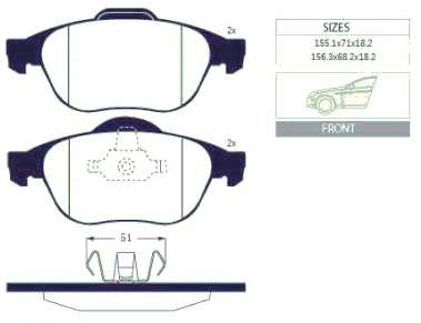 Комплект тормозных колодок, дисковый тормоз