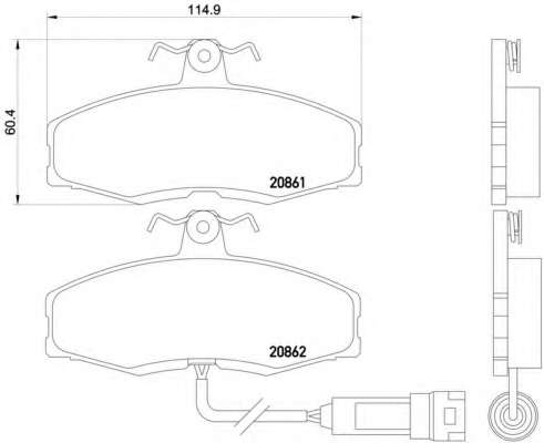 Комплект тормозных колодок, дисковый тормоз