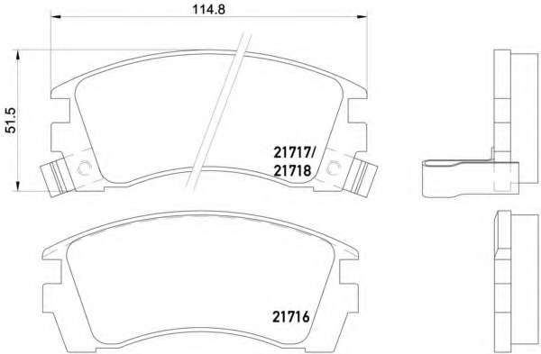 Комплект тормозных колодок, дисковый тормоз