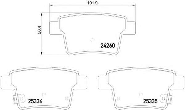 Комплект тормозных колодок, дисковый тормоз
