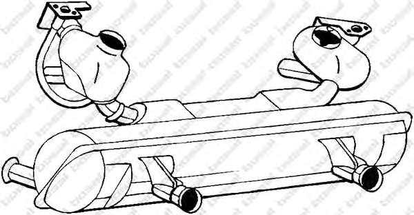 Средний глушитель выхлопных газов