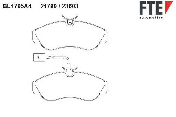 Комплект тормозных колодок, дисковый тормоз
