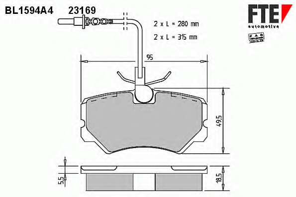 Комплект тормозных колодок, дисковый тормоз