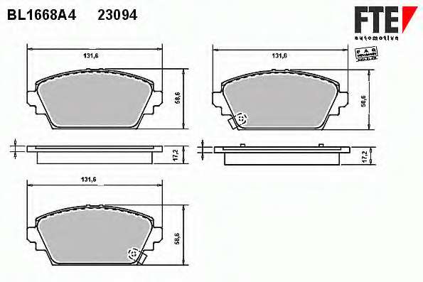 Комплект тормозных колодок, дисковый тормоз