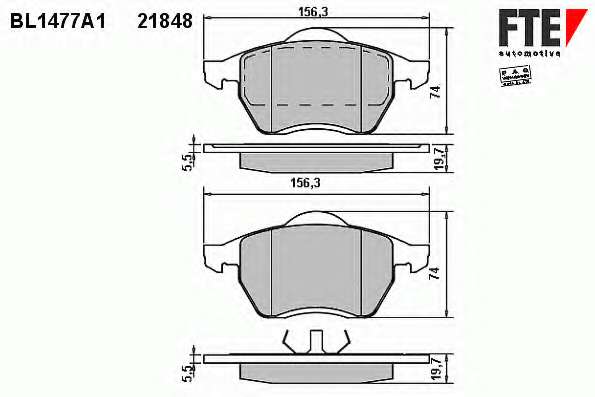 Комплект тормозных колодок, дисковый тормоз