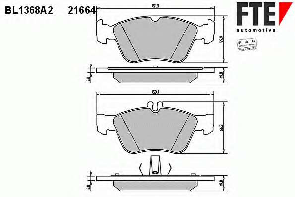 Комплект тормозных колодок, дисковый тормоз