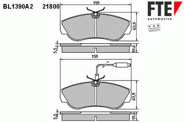 Комплект тормозных колодок, дисковый тормоз