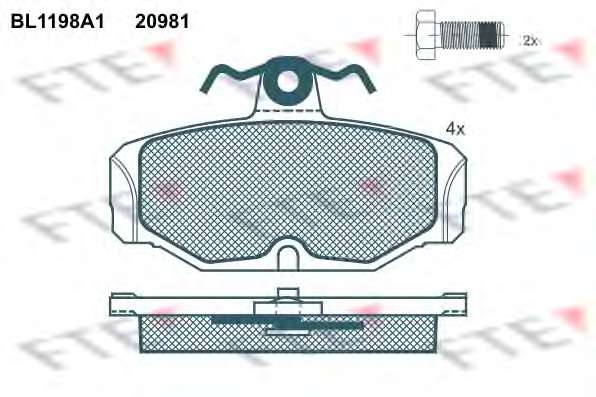 Комплект тормозных колодок, дисковый тормоз
