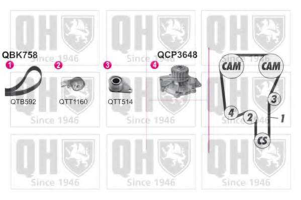 Водяной насос + комплект зубчатого ремня
