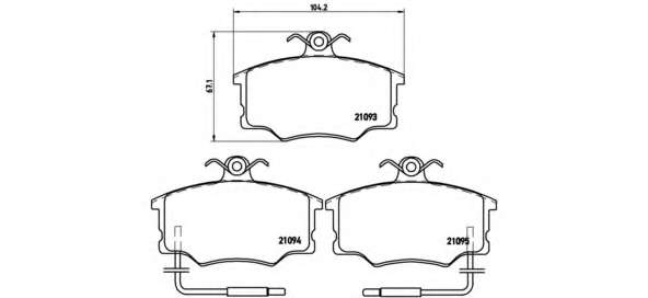Комплект тормозных колодок, дисковый тормоз