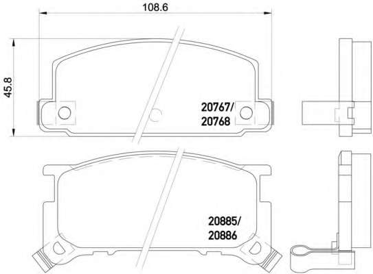 Комплект тормозных колодок, дисковый тормоз