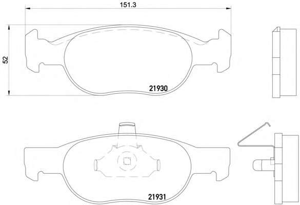 Комплект тормозных колодок, дисковый тормоз