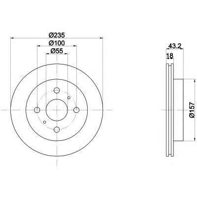 BEHR / HELLA, 8DD 355 107-281, Тормозной диск