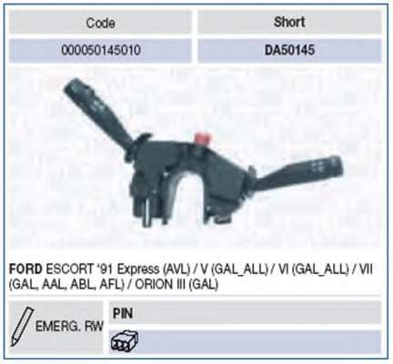 MAGNETI MARELLI перемикач на рульової колонці FORD ESCORT V 1.3,1.4,1.6,1.8,RS 2000,VI 1.3,1.4,1.6,1.8,RS 2000,VII 1.3,1.4,1.6,1.8,RS 2000,ORION I  [00005014