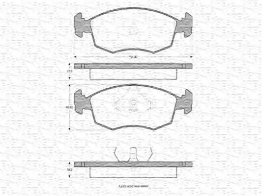 Комплект тормозных колодок, дисковый тормоз