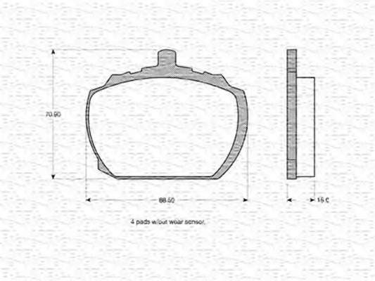 Комплект тормозных колодок, дисковый тормоз