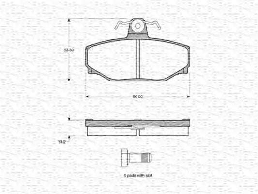 Комплект тормозных колодок, дисковый тормоз