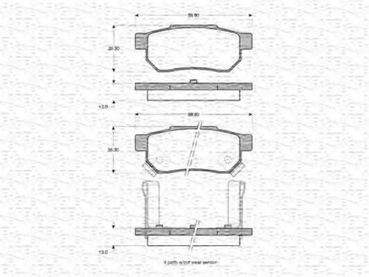 Комплект тормозных колодок, дисковый тормоз