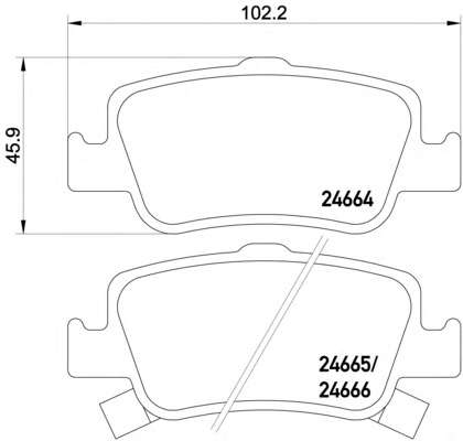 Гальмівні колодки дискові зад. Toyota Auris 1,4-2.2 D 06-