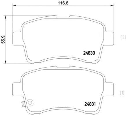 Комплект тормозных колодок, дисковый тормоз