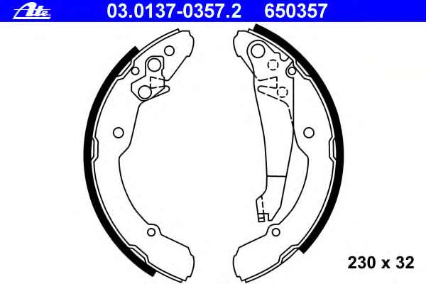 колодки гальмівні барабанні к-кт