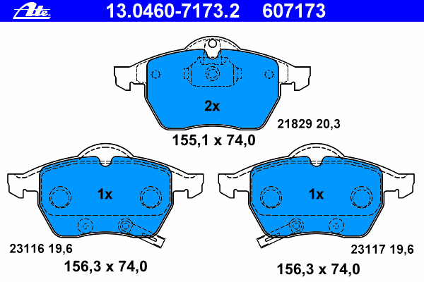 Комплект гальмівних колодок