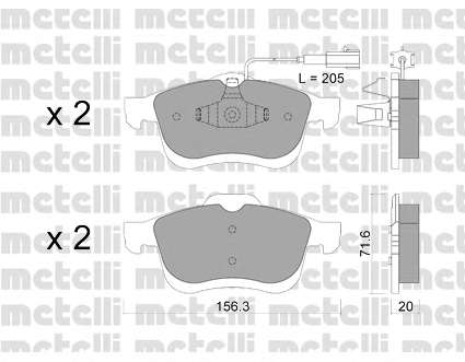 Комплект тормозных колодок, дисковый тормоз
