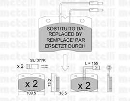 Комплект тормозных колодок, дисковый тормоз