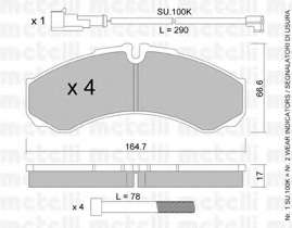 Комплект тормозных колодок, дисковый тормоз