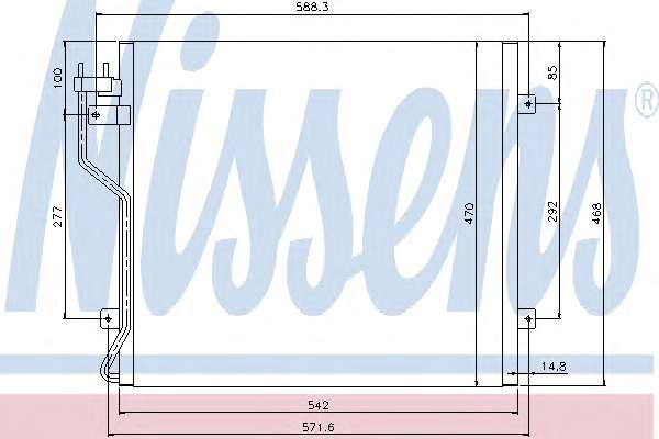 NISSENS JEEP Радіатор кондиціонера (конденсатор) CHEROKEE 2.4, 2.8, 3.7 01-