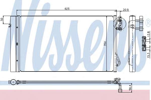 NISSENS BMW Радіатор кондиціонера (конденсатор) з осушувачем 1E81/87, 3 E90, X1 E84