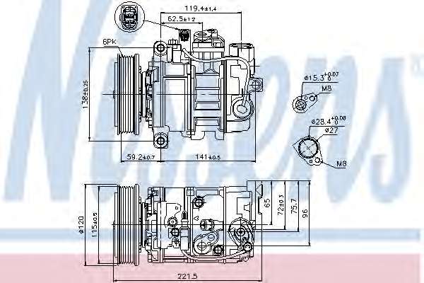 SPREZARKA KLIMATYZACJI AUDI A 4 / S 4 (B6, B7) (00-), AUDI A 8 / S 8 (4H) (10-) SZT NISSENS