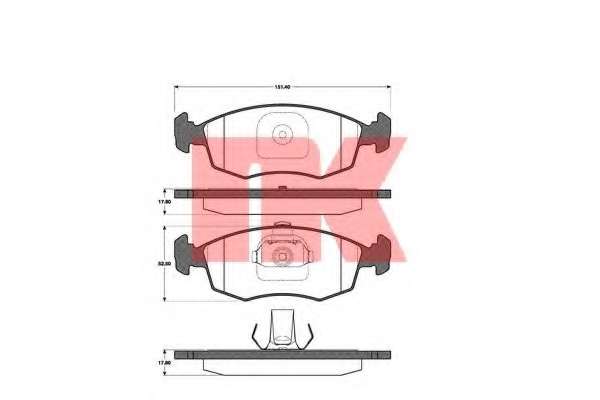 Гальмівнi колодки дисковi перед. Fiat Palio Weekend, Punto, Strada 1.2-1.9D 04.96-