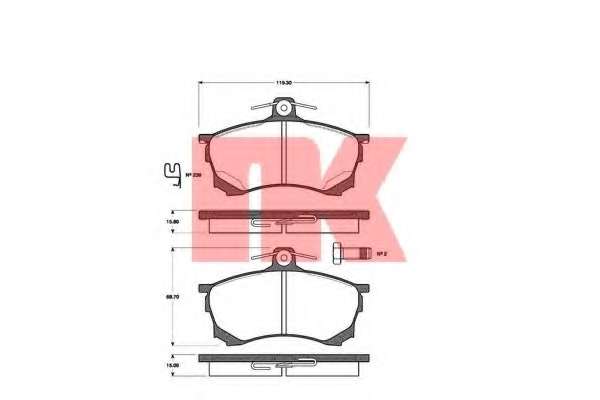 Комплект тормозных колодок, дисковый тормоз