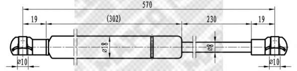 Газовая пружина, крышка багажник