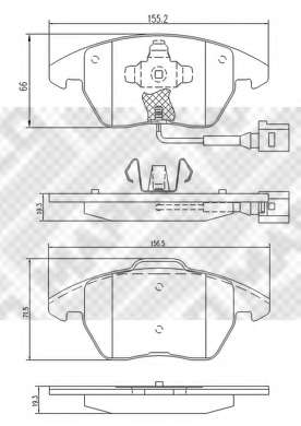 Комплект тормозных колодок, дисковый тормоз