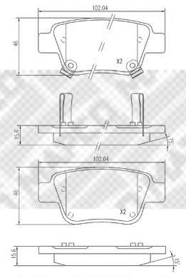 Комплект тормозных колодок, дисковый тормоз