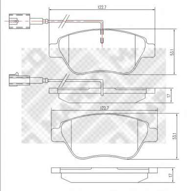 Комплект тормозных колодок, дисковый тормоз